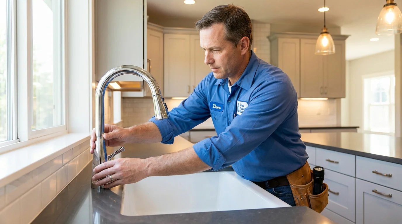 Kitchen faucet installation by Johns Plumbing LLC in Mount Sinai