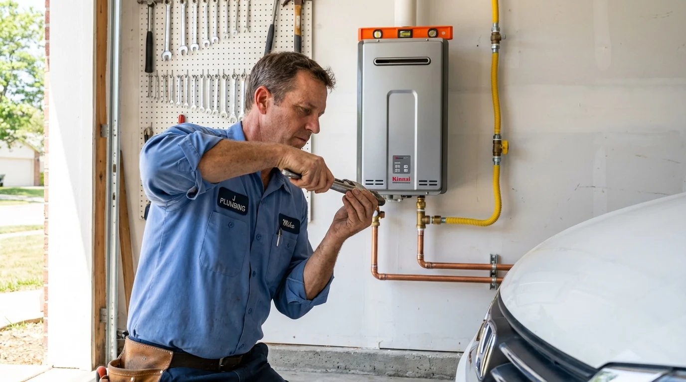 Tankless water heater installation by a Johns Plumbing LLC plumber in Mount Sinai